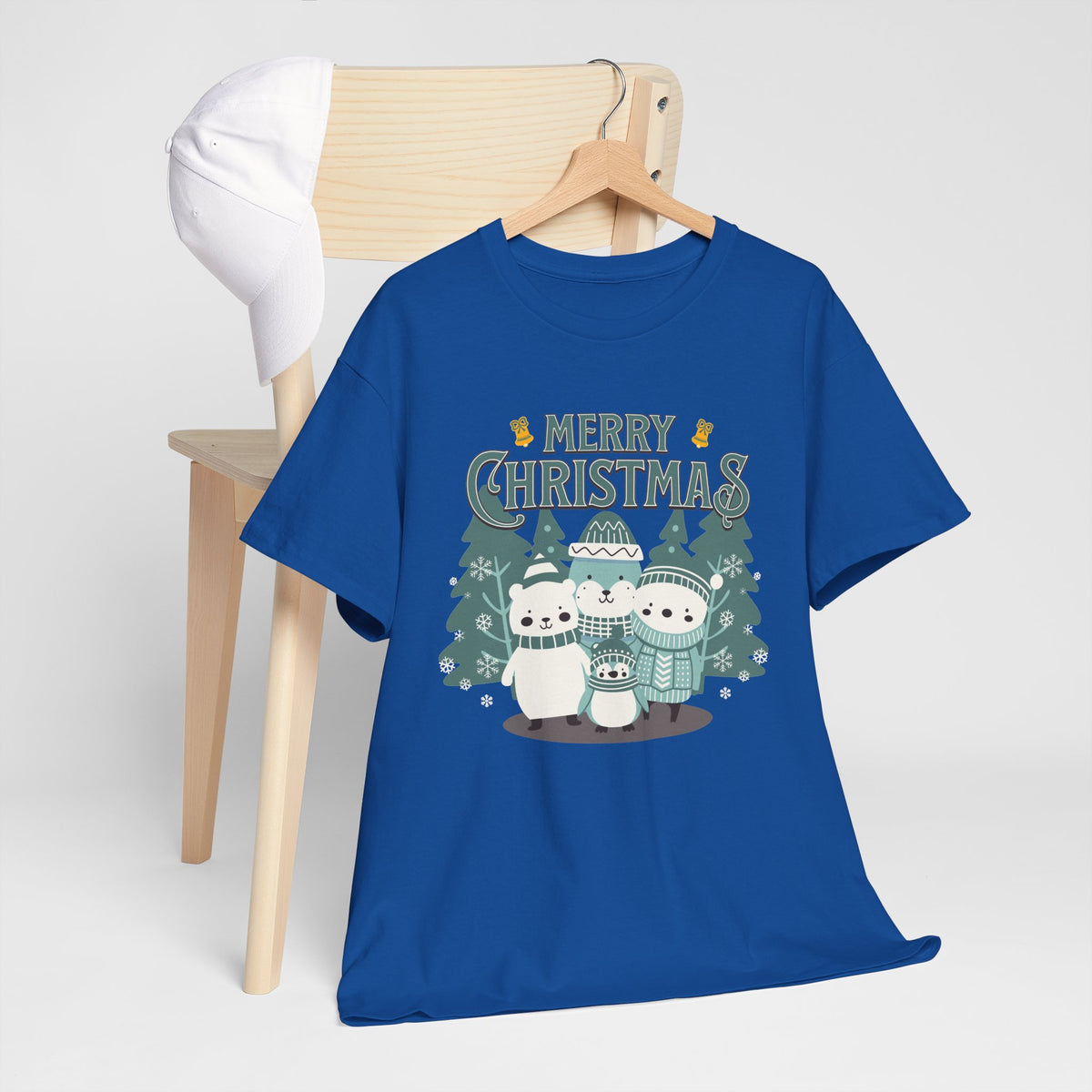 Cute Polar Bear Christmas Shirt, Merry Christmas Graphic Tee, Cozy Winter Animals T-Shirt, Penguin Holiday Gift