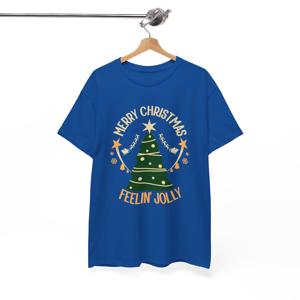 Feelin Jolly Christmas Shirt, Retro Christmas Tree Tee, Merry Christmas Graphic T-Shirt, Vintage Holiday Gift