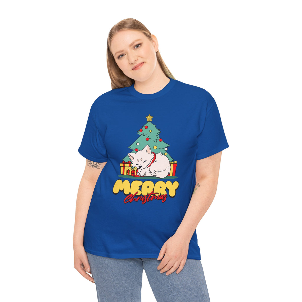 Cute Christmas Dog Shirt, Merry Christmas Puppy Tee, Dog Lover Christmas Gift, Cozy Holiday Graphic T-Shirt