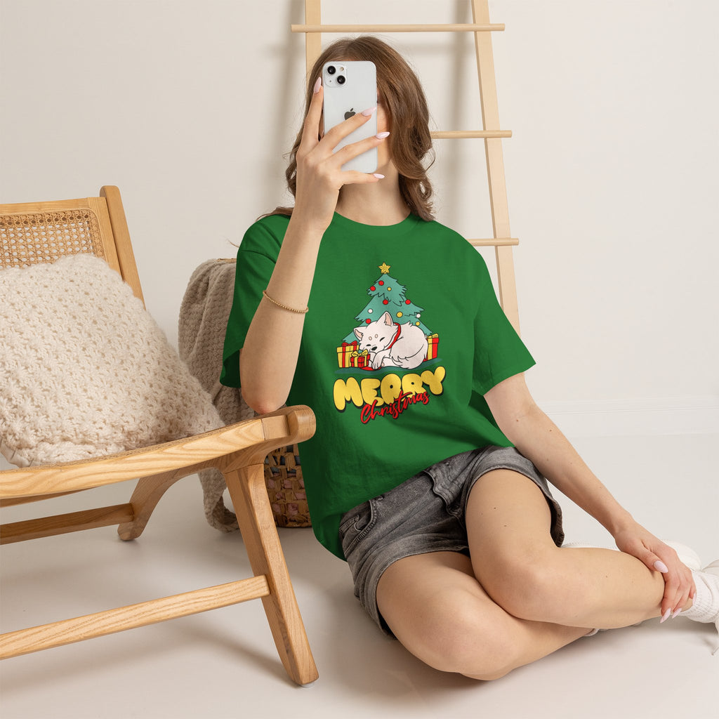 Cute Christmas Dog Shirt, Merry Christmas Puppy Tee, Dog Lover Christmas Gift, Cozy Holiday Graphic T-Shirt