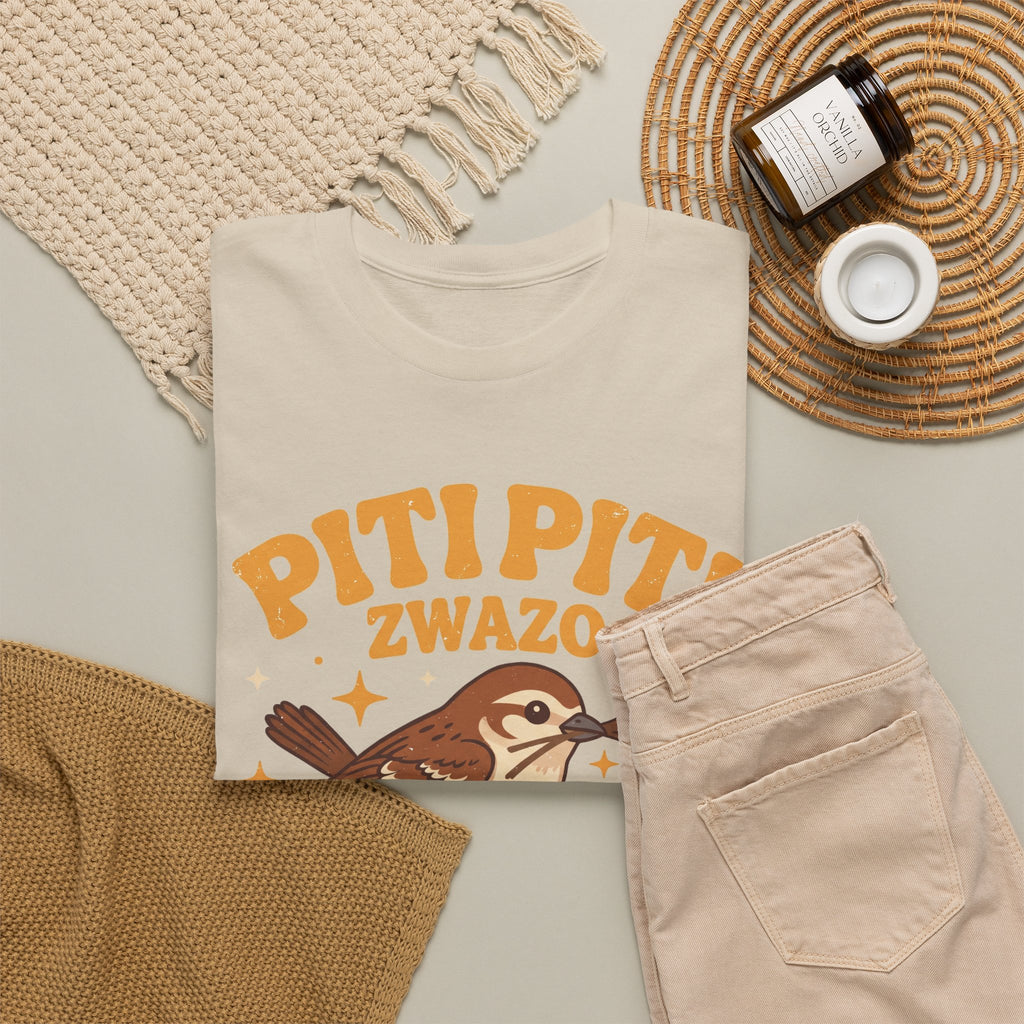 Piti Piti Zwazo Fè Nich Li – Haitian Creole Graphic T-Shirt