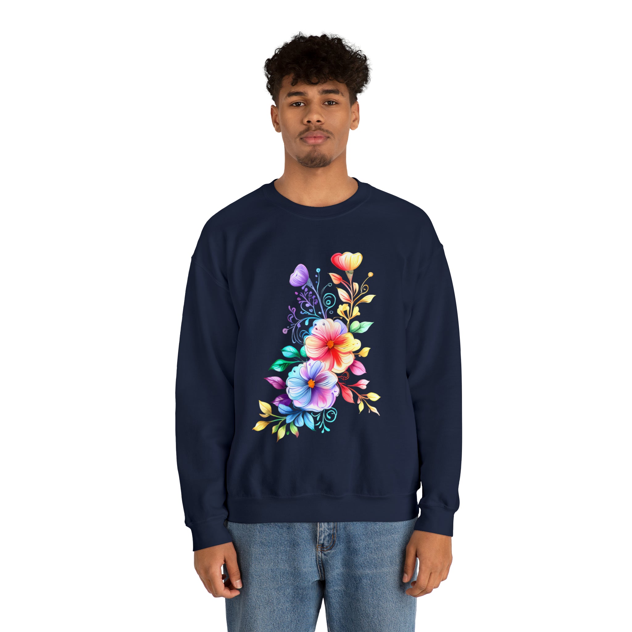 Colorful Flower Design - Crewneck Sweatshirt