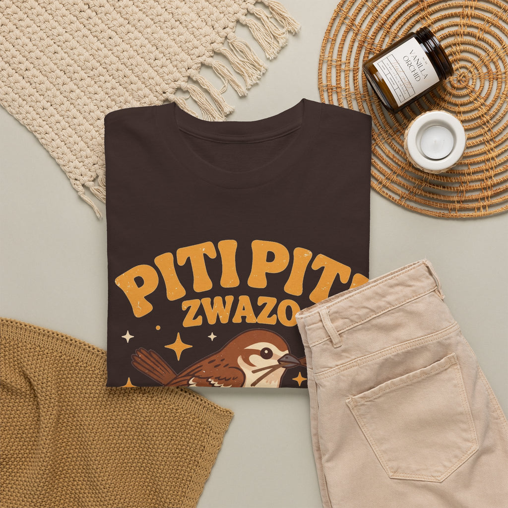 Piti Piti Zwazo Fè Nich Li – Haitian Creole Graphic T-Shirt