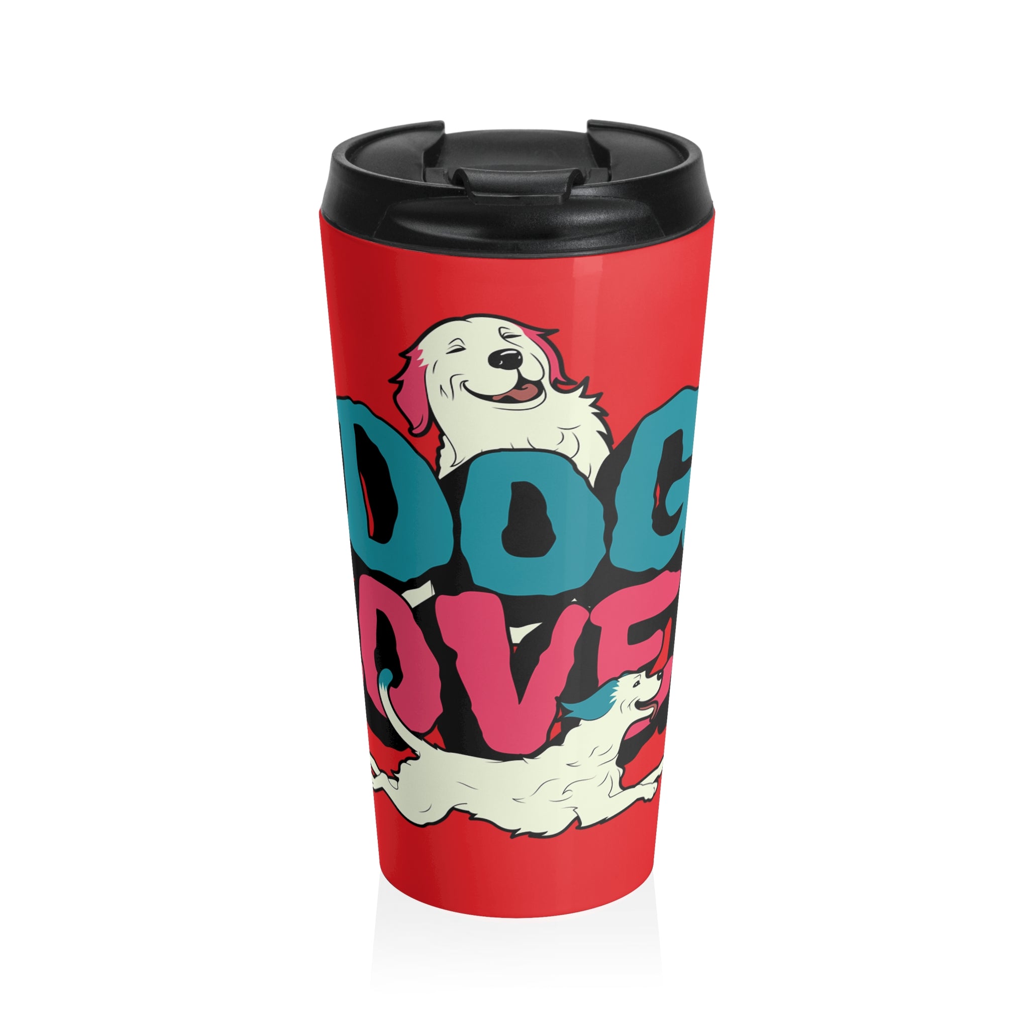 Travel Mug with 'Love Coffee and Dogs' Design - Perfect Gift for Dog Lovers, Coffee Enthusiasts, and Pet Owners