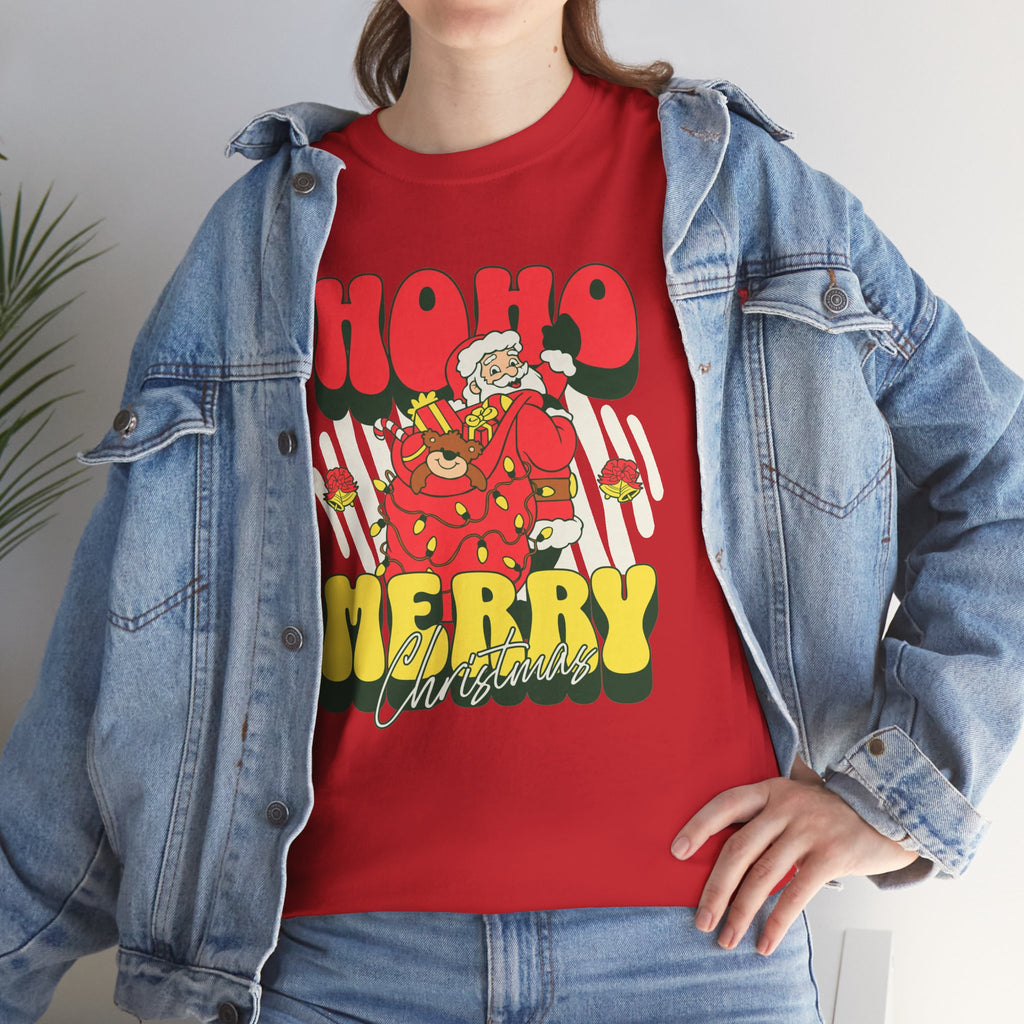 Retro Santa Christmas Shirt, Ho Ho Merry Christmas Tee, Vintage Holiday Graphic T-Shirt, Cute Santa Claus Gift