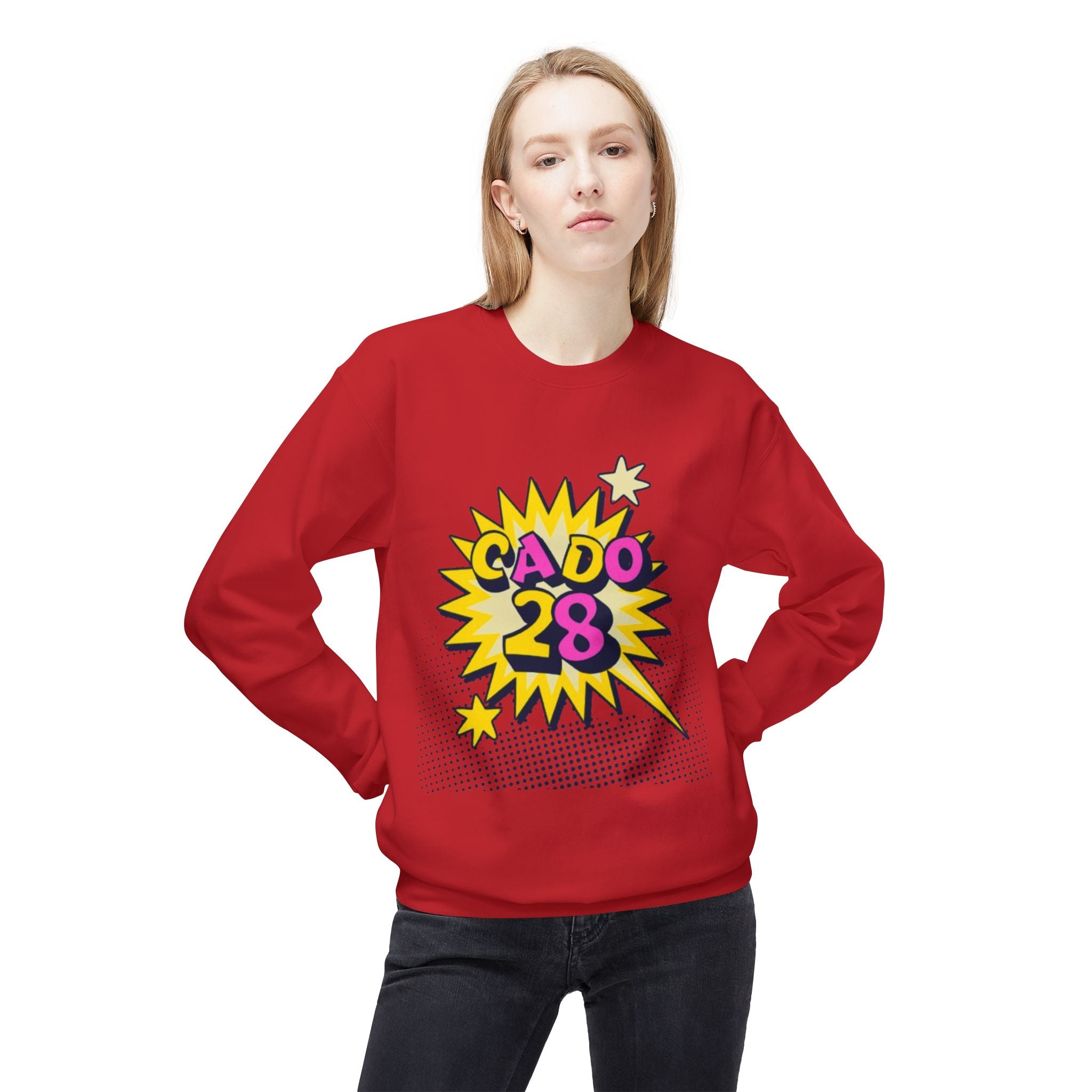 Cado 28 Sweatshirt, Funny Apparel for Teens, Casual Streetwear, Gift for Birthdays, Unisex Crewneck, Trendy Outfit