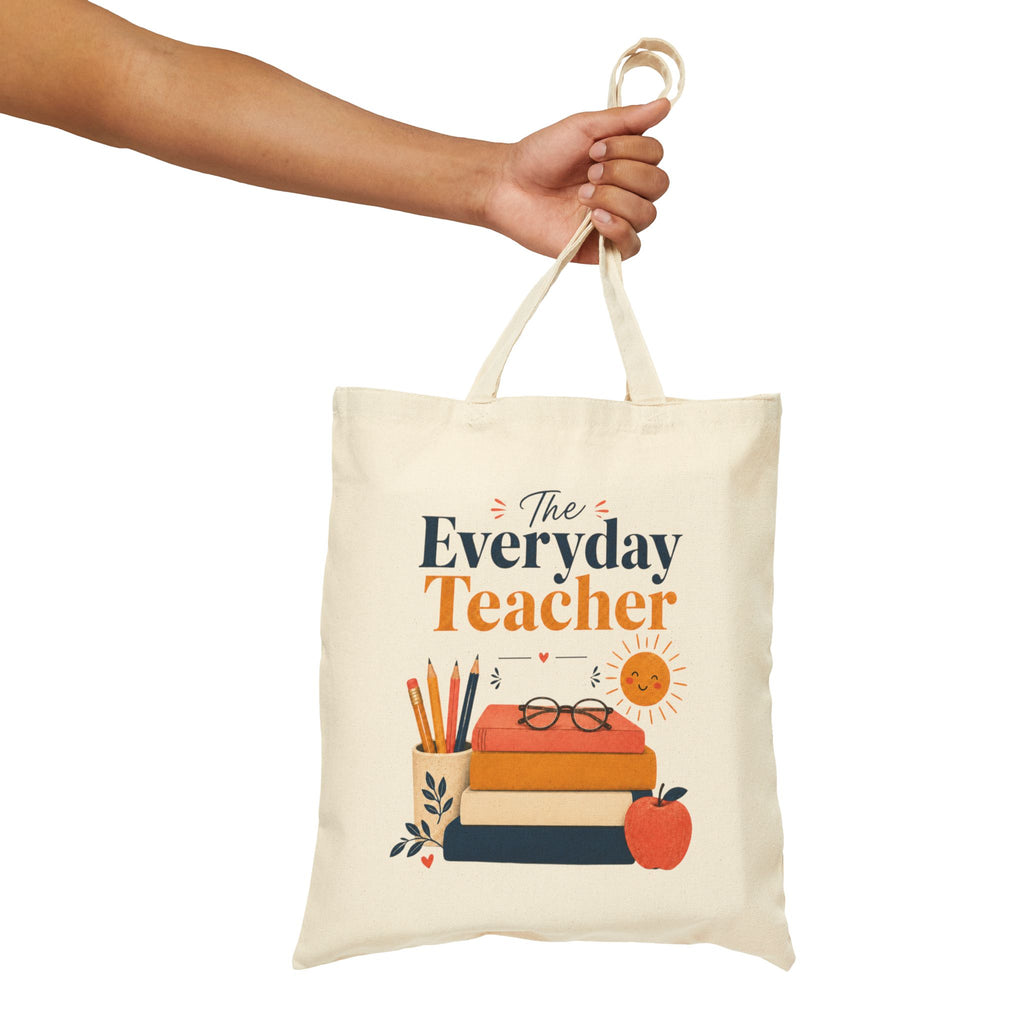 Teacher Tote Bag, Cute Teacher Gift, Everyday Teacher Canvas Bag, Book Bag for School