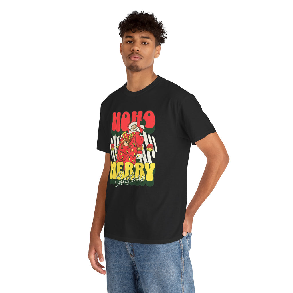 Retro Santa Christmas Shirt, Ho Ho Merry Christmas Tee, Vintage Holiday Graphic T-Shirt, Cute Santa Claus Gift
