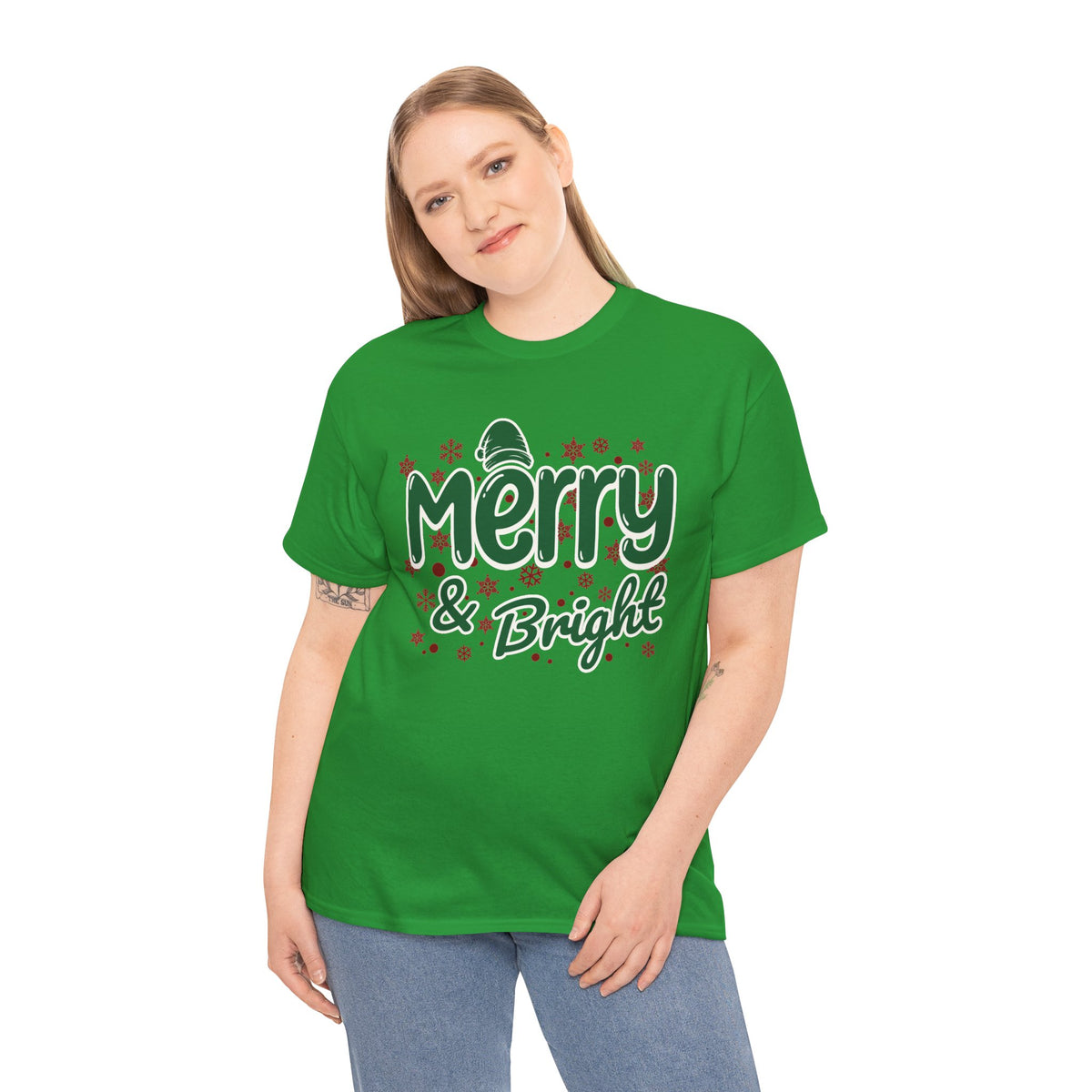 Merry and Bright Christmas Shirt, Retro Holiday Graphic Tee, Vintage Christmas T-Shirt, Festive Xmas Gift