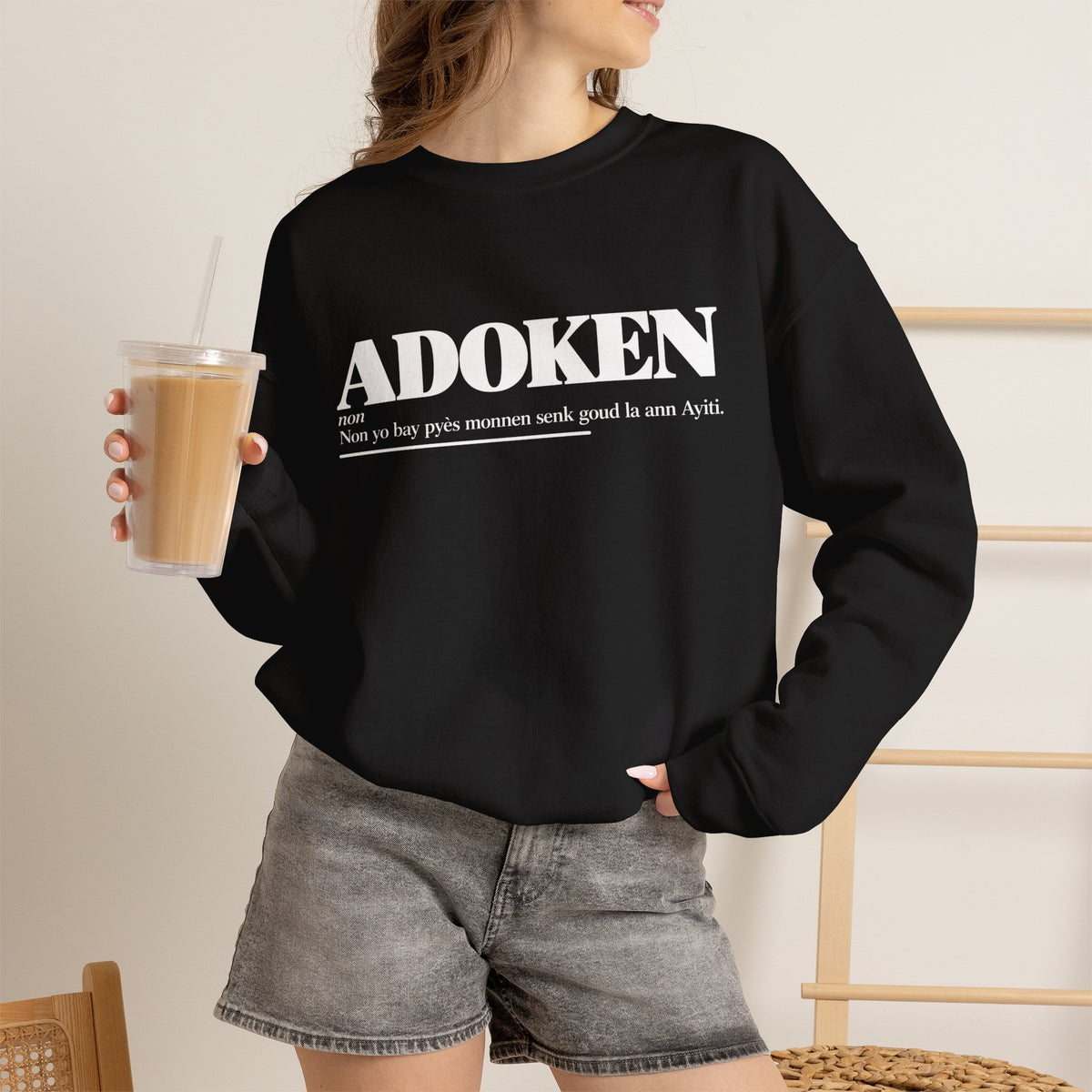 ADOKEN Haitian Creole Definition Gen Z Crewneck Sweatshirt