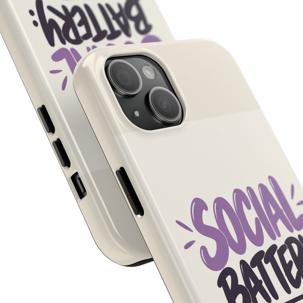 Social Battery: 2% — Funny Introvert Tough Phone Case