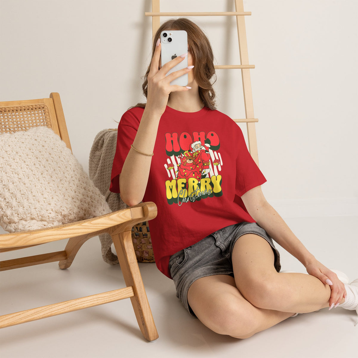 Retro Santa Christmas Shirt, Ho Ho Merry Christmas Tee, Vintage Holiday Graphic T-Shirt, Cute Santa Claus Gift