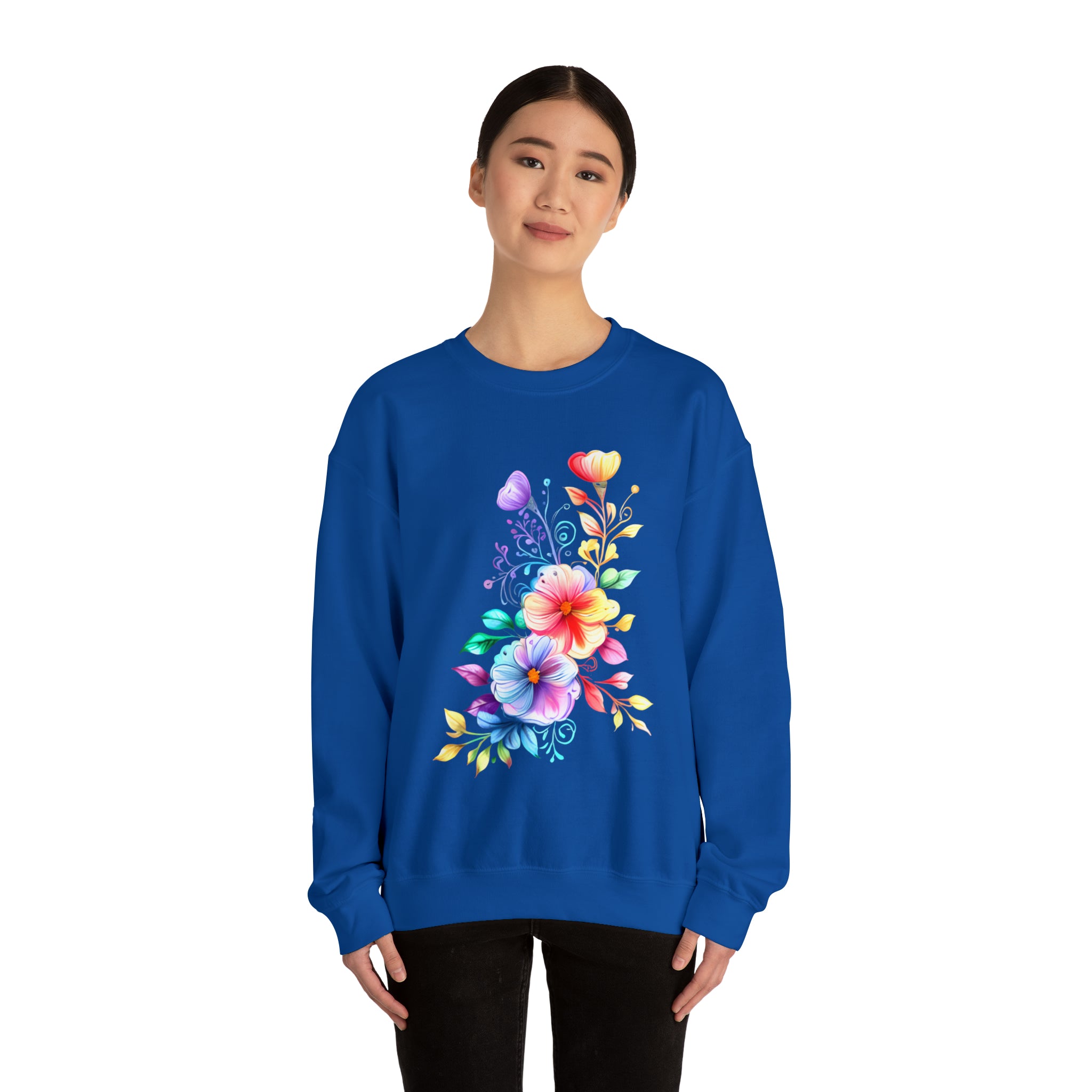 Colorful Flower Design - Crewneck Sweatshirt