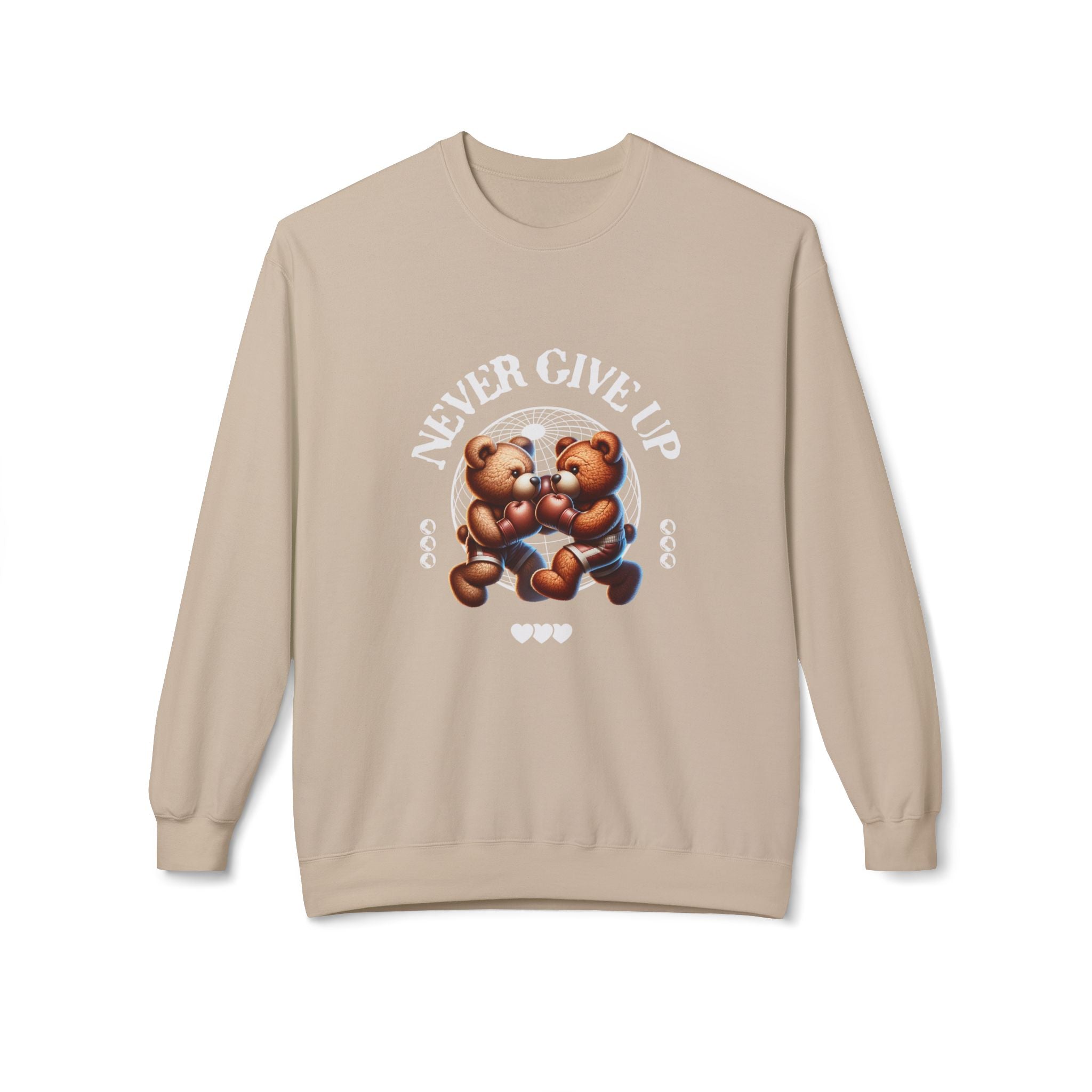 Sweatshirt - 'Never Give Up' Motivational Quote Unisex Crewneck, Trendy Outfit