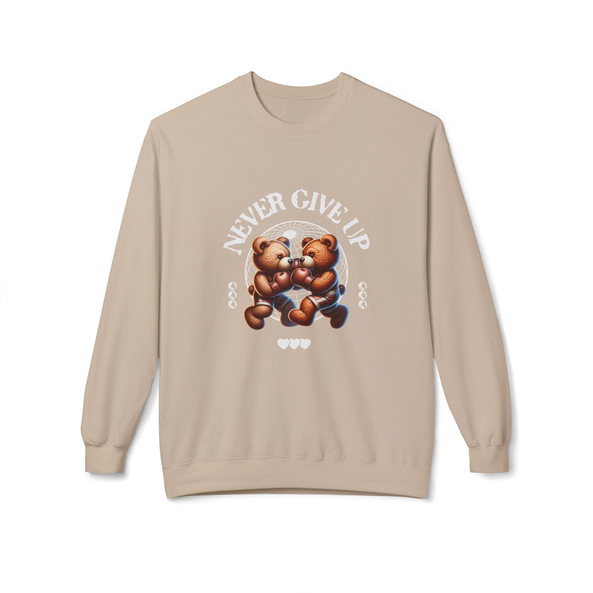 Sweatshirt - 'Never Give Up' Motivational Quote Unisex Crewneck, Trendy Outfit
