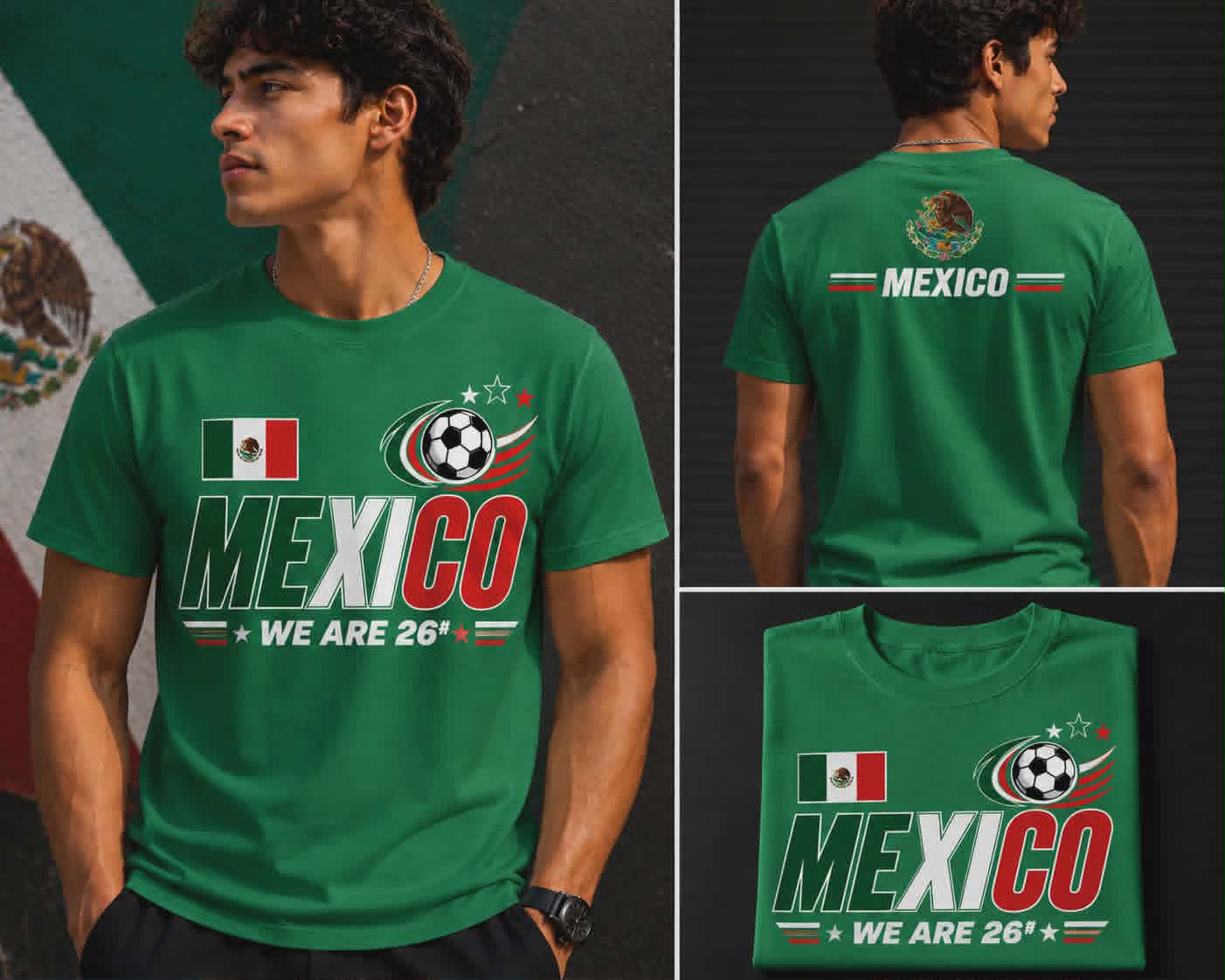 Mexico We Are 26™ Football Nation Premium T-Shirt