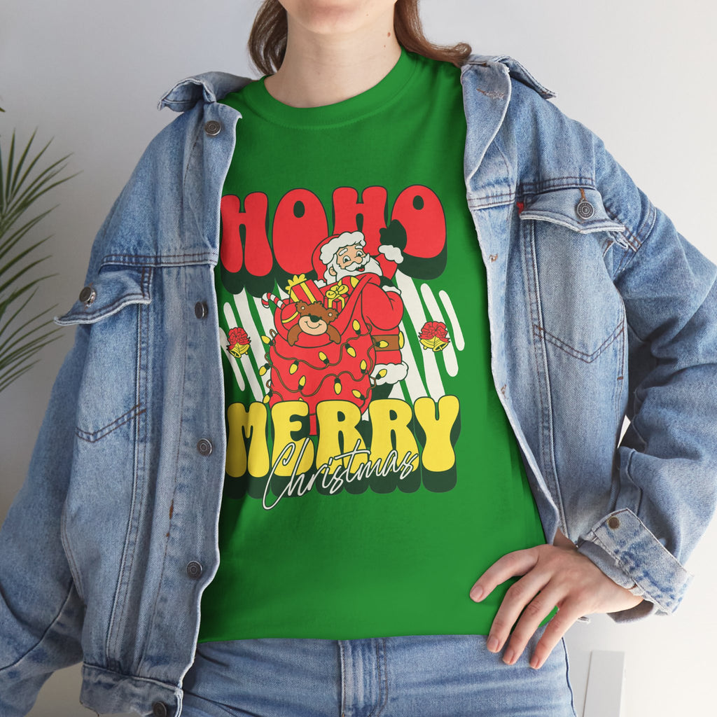 Retro Santa Christmas Shirt, Ho Ho Merry Christmas Tee, Vintage Holiday Graphic T-Shirt, Cute Santa Claus Gift