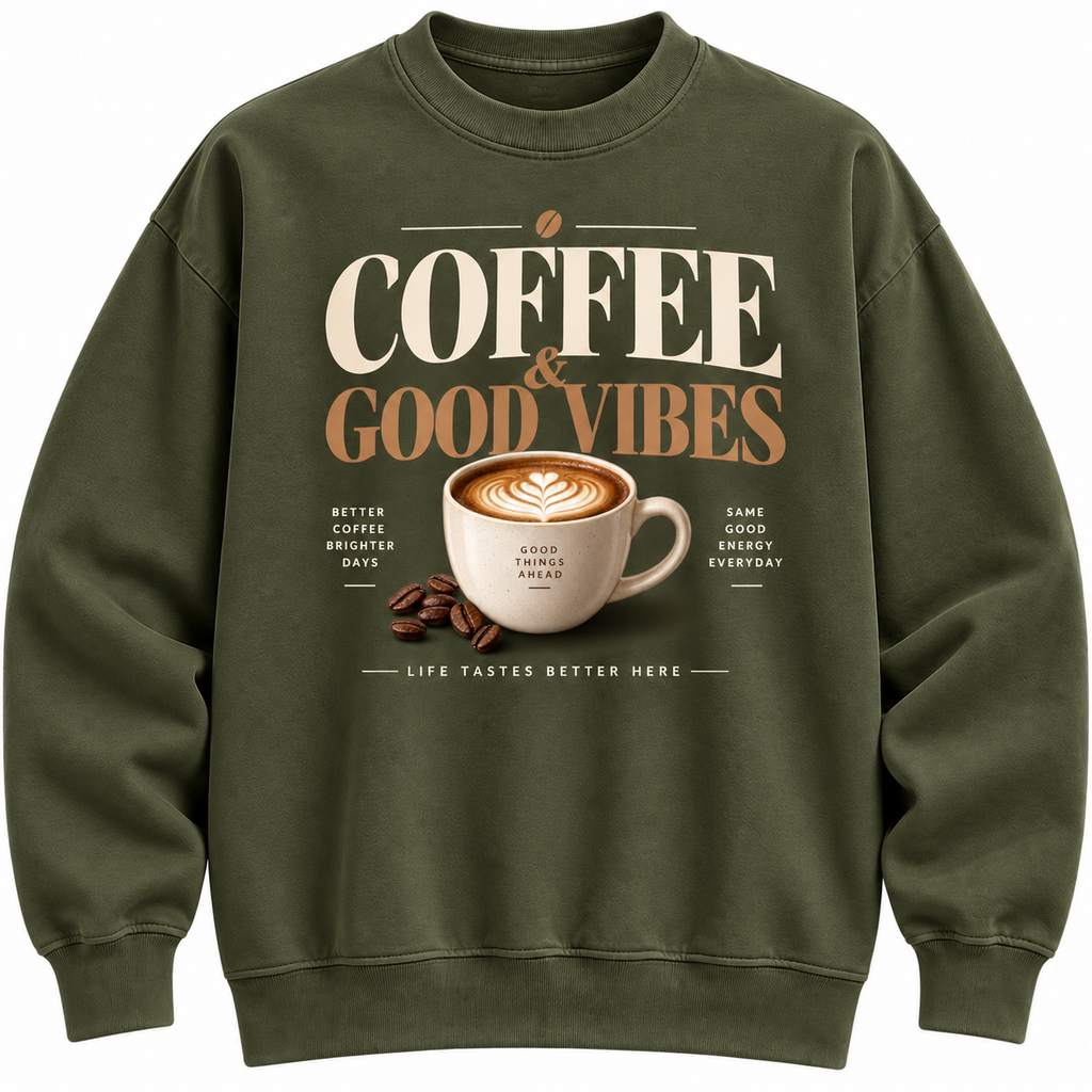 Coffee & Good Vibes Premium Crewneck