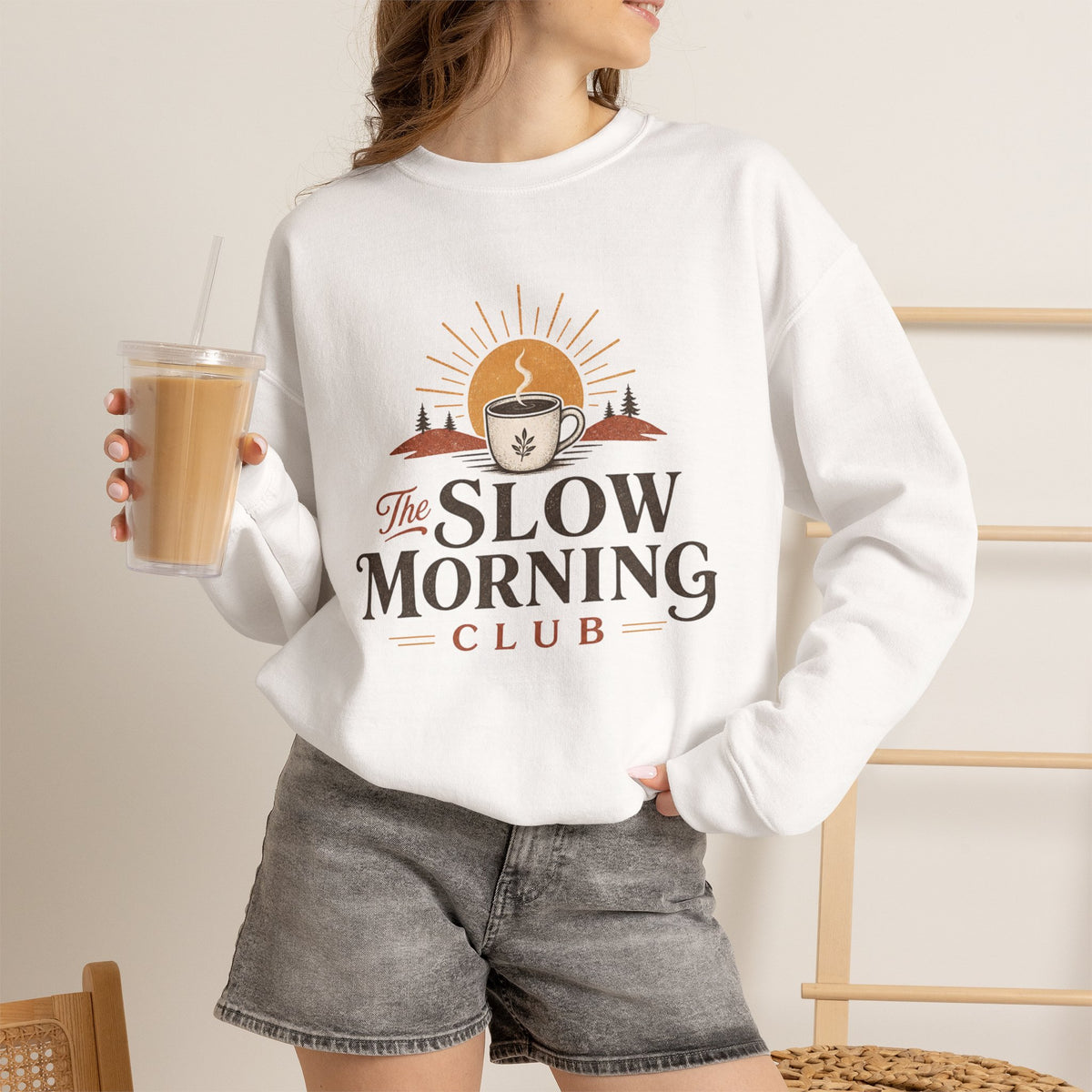 Slow Morning Club Mug, Cozy Coffee Lover Gift, Cute Morning Coffee Cup, Self Care Gift for Her