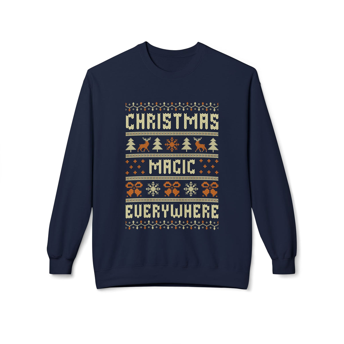 Christmas Magic Unisex Sweatshirt, Casual Streetwear, Gift for Birthdays, Unisex Crewneck, Trendy Outfit