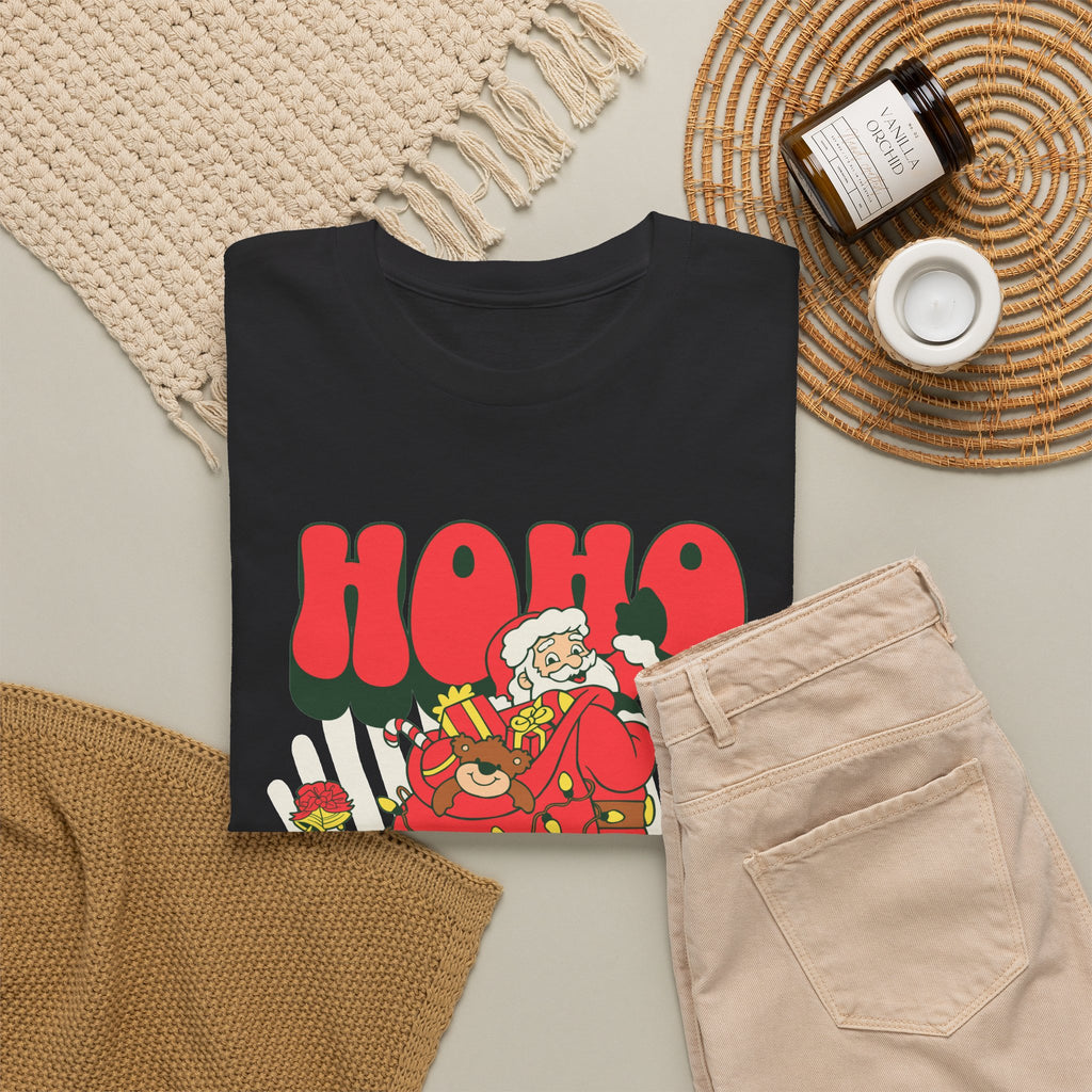 Retro Santa Christmas Shirt, Ho Ho Merry Christmas Tee, Vintage Holiday Graphic T-Shirt, Cute Santa Claus Gift