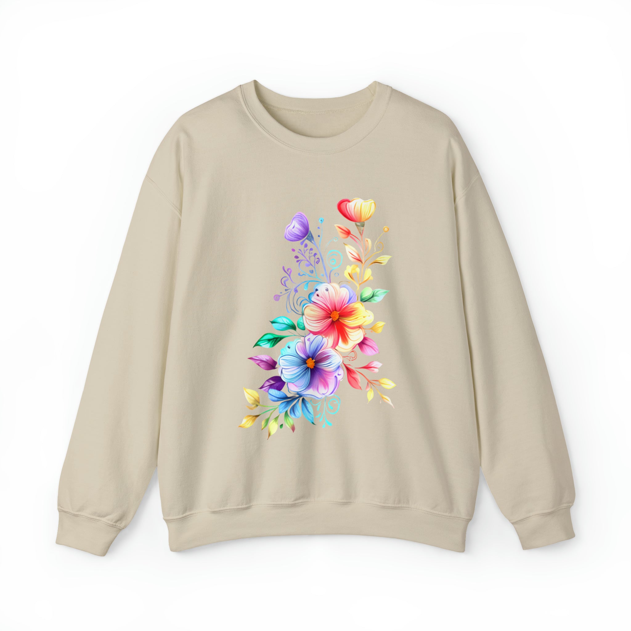 Colorful Flower Design - Crewneck Sweatshirt