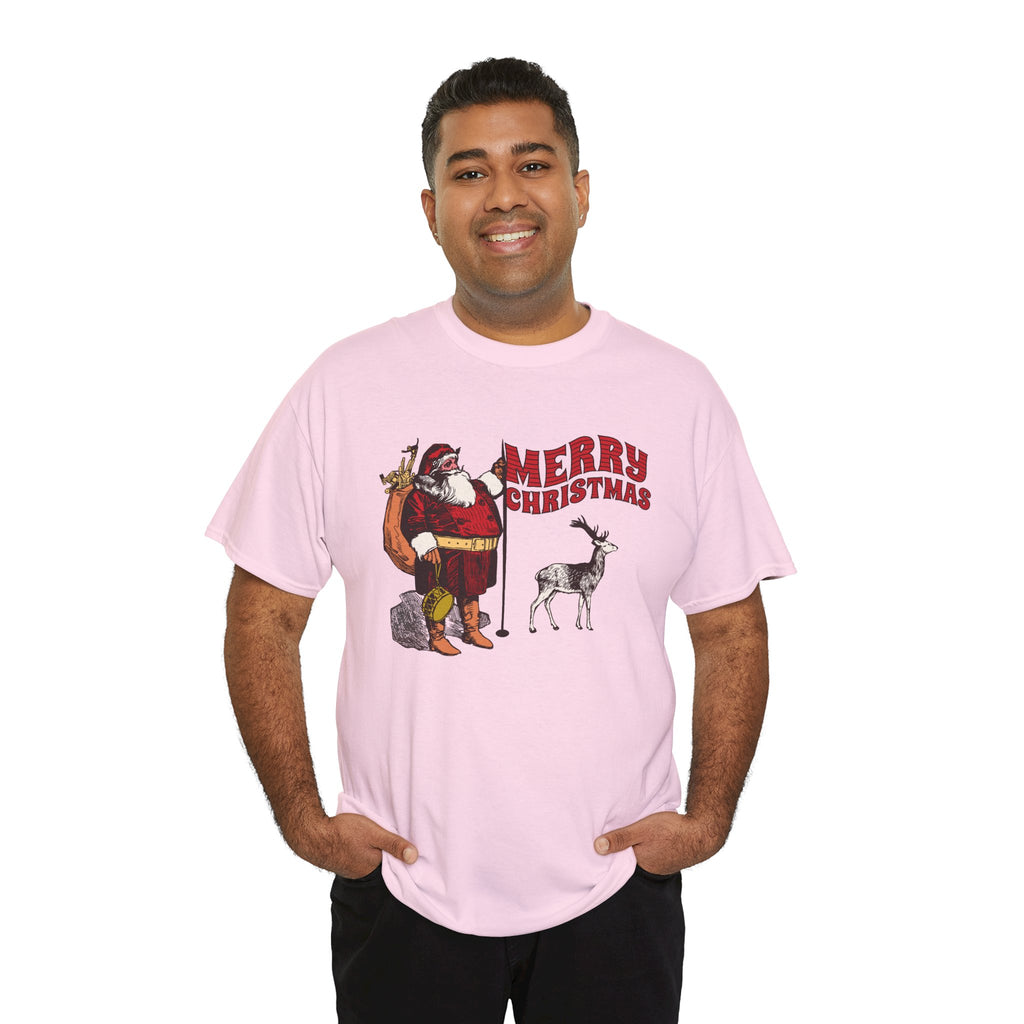 Vintage Santa Christmas Shirt, Retro Santa and Reindeer Tee, Old Fashioned Christmas Graphic T-Shirt, Nostalgic Holiday Gift