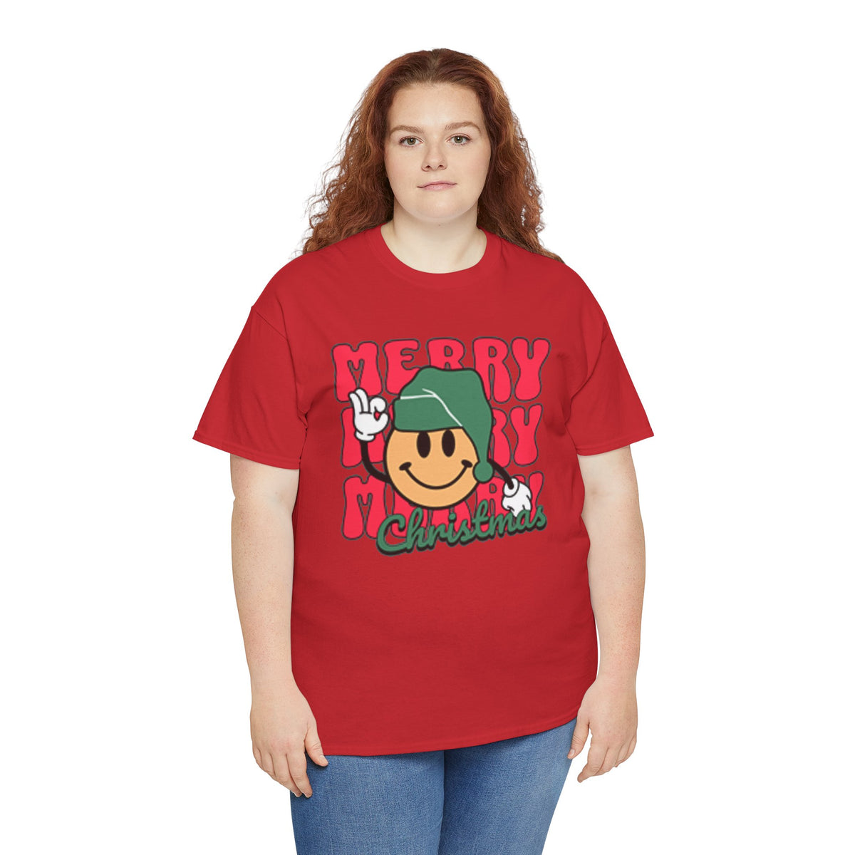 Groovy Christmas Shirt, Retro Smiley Face Christmas Tee, Cute Merry Xmas Graphic T-Shirt, Trendy Holiday Gift