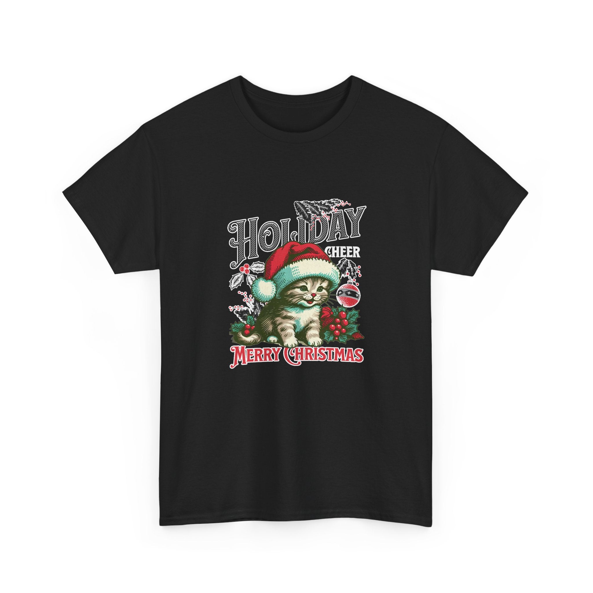 Christmas Peace & Love Holiday T-Shirt — Festive Floral Christmas Graphic Tee