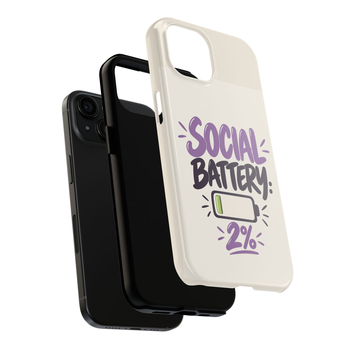 Social Battery: 2% — Funny Introvert Tough Phone Case