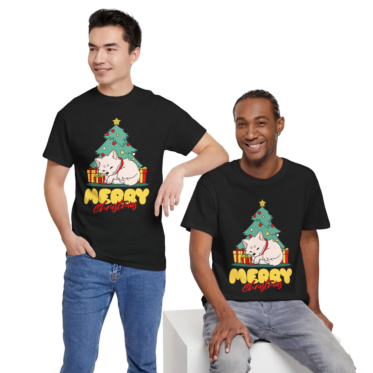 Cute Christmas Dog Shirt, Merry Christmas Puppy Tee, Dog Lover Christmas Gift, Cozy Holiday Graphic T-Shirt
