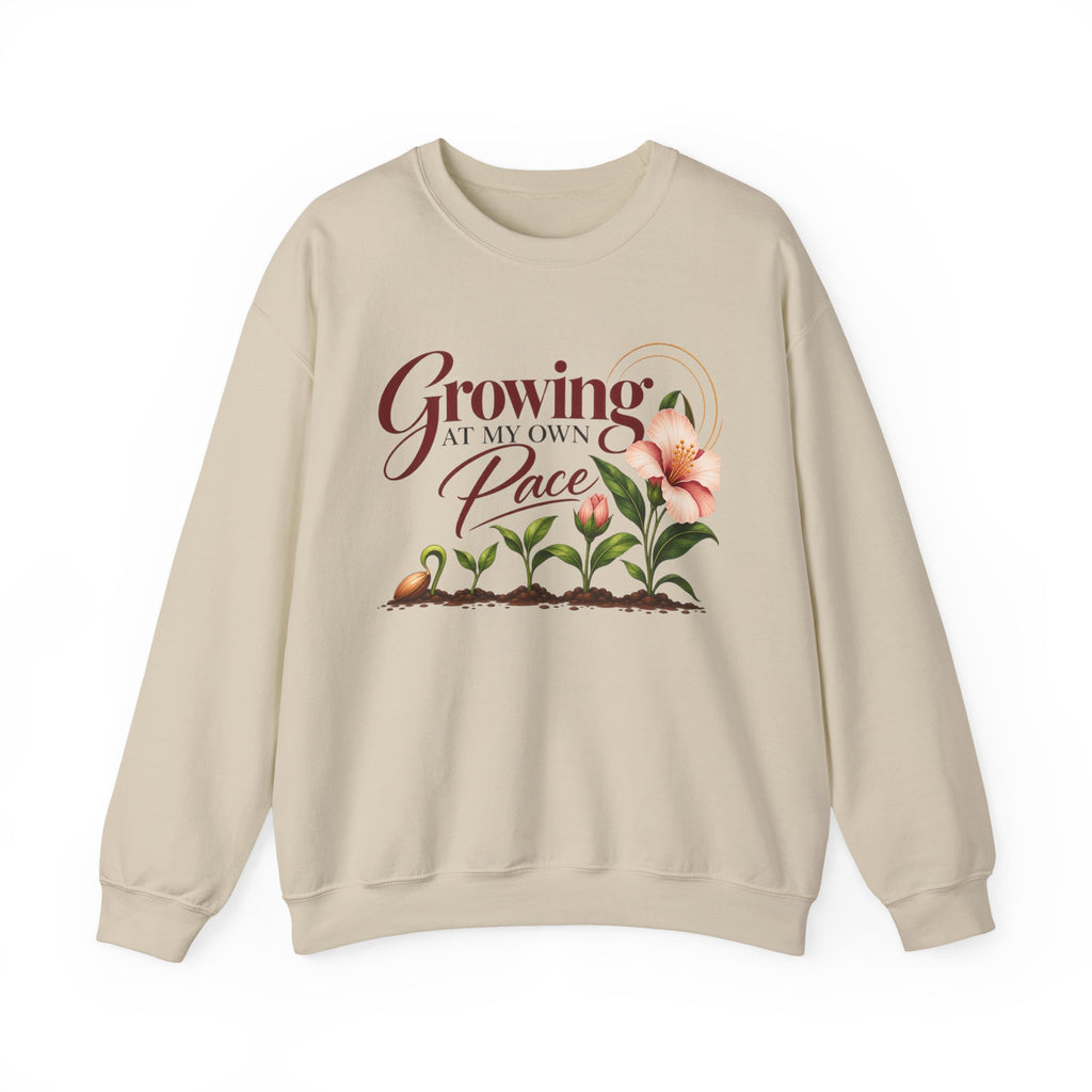 Growing at My Own Pace Sweatshirt, Floral Inspirational Crewneck, Self Growth Gift for Women
