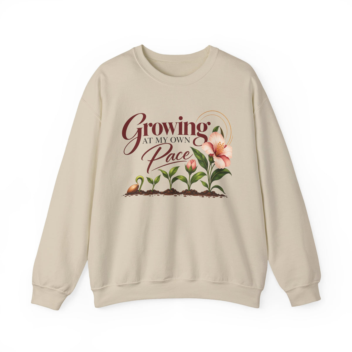 Growing at My Own Pace Sweatshirt, Floral Inspirational Crewneck, Self Growth Gift for Women