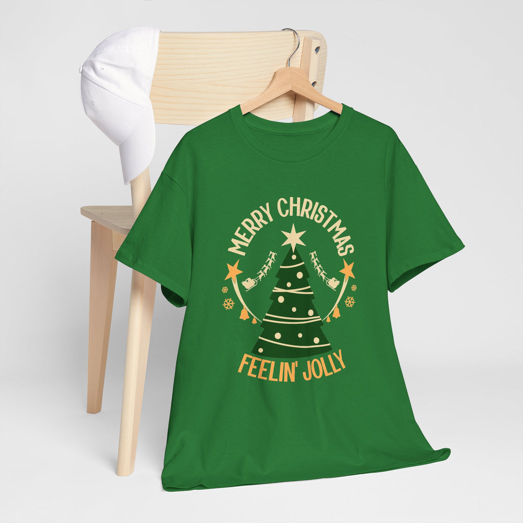 Feelin Jolly Christmas Shirt, Retro Christmas Tree Tee, Merry Christmas Graphic T-Shirt, Vintage Holiday Gift