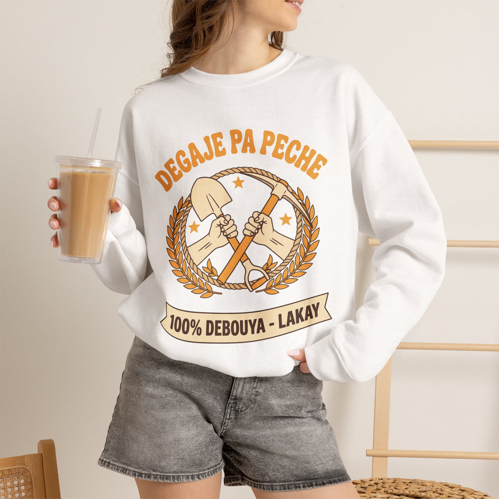 Degaje Pa Peche – Haitian Creole Motivational Graphic T-Shirt | SONHCO