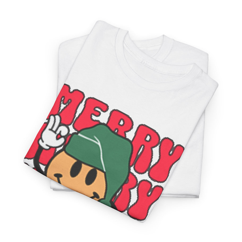 Groovy Christmas Shirt, Retro Smiley Face Christmas Tee, Cute Merry Xmas Graphic T-Shirt, Trendy Holiday Gift