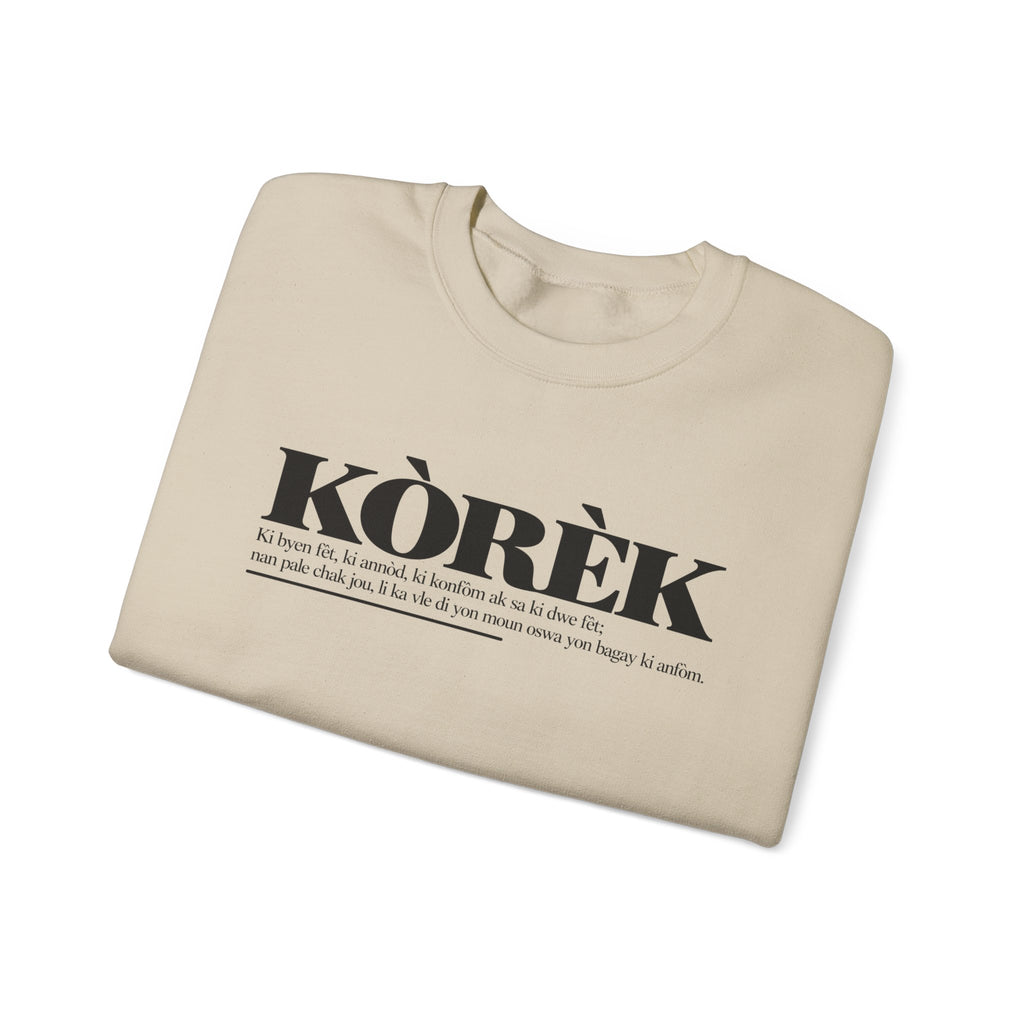 KÒRÈK Haitian Creole Definition Gen Z Crewneck Sweatshirt