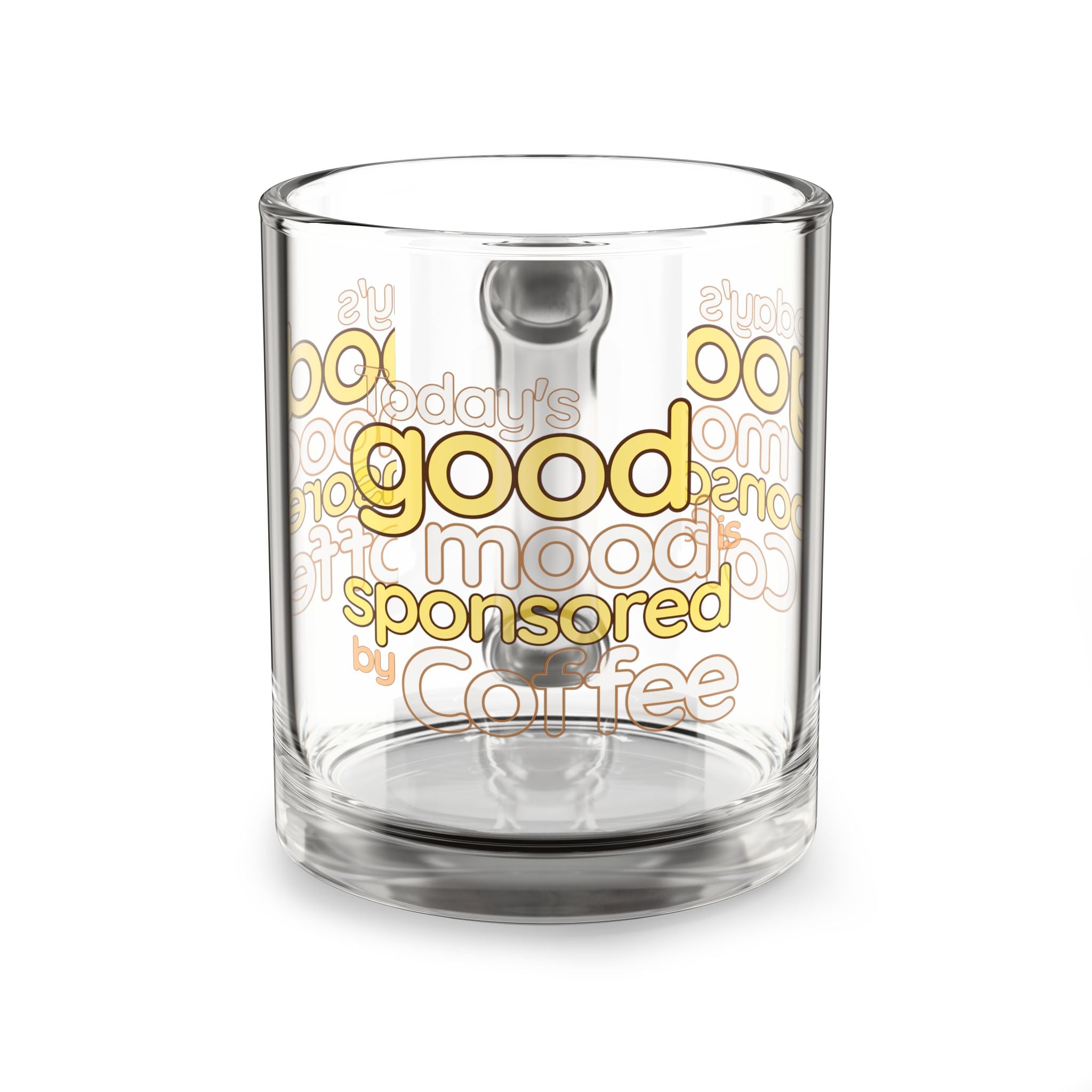 Good Mood Coffee Mug - 10oz Glass Mug, Fun Drinkware for Coffee Lovers, Perfect Gift for Holidays, Home Office Decor, Coffee Humor