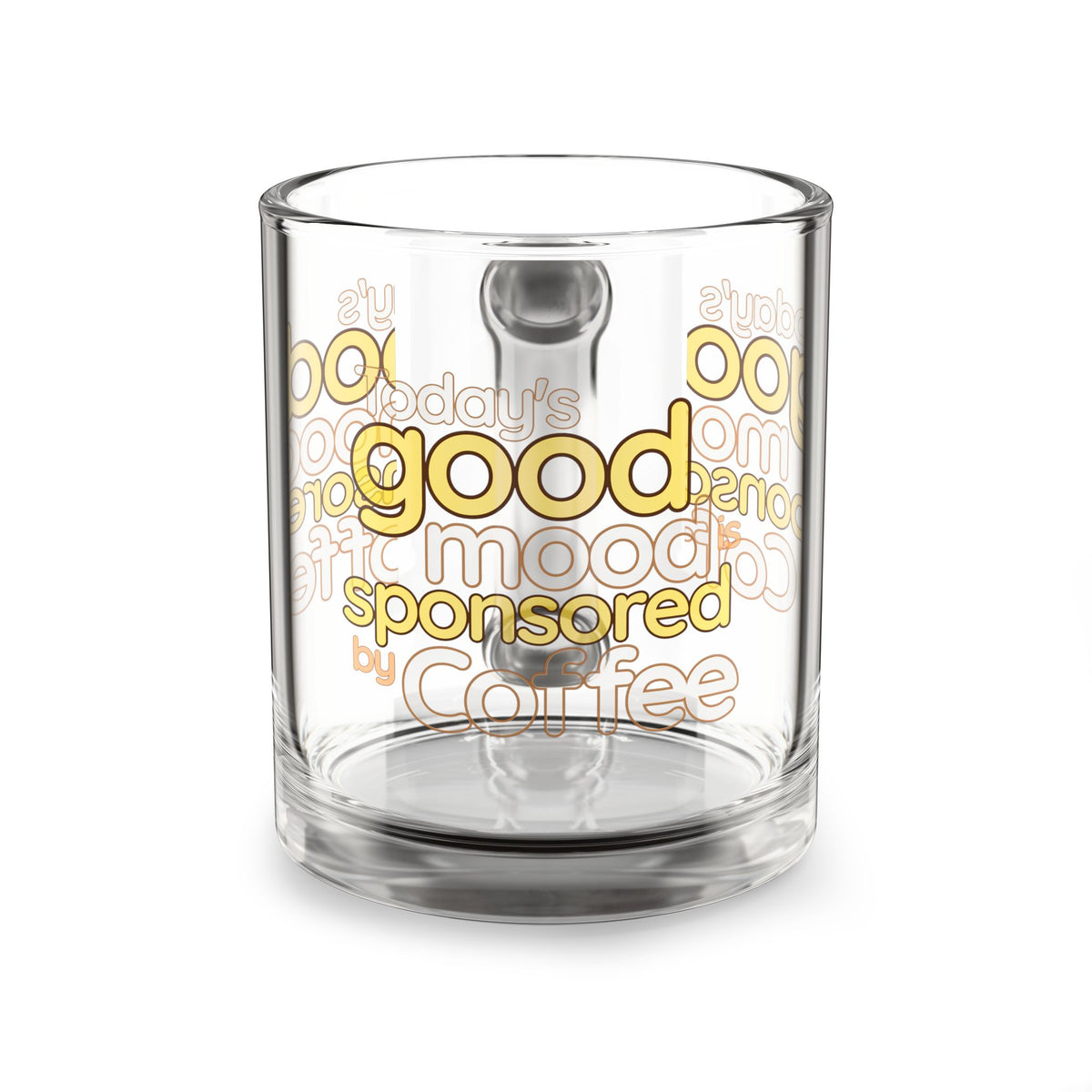 Good Mood Coffee Mug - 10oz Glass Mug, Fun Drinkware for Coffee Lovers, Perfect Gift for Holidays, Home Office Decor, Coffee Humor