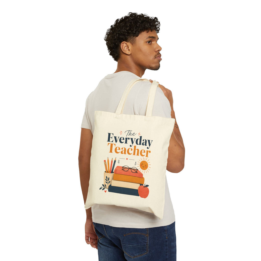 Teacher Tote Bag, Cute Teacher Gift, Everyday Teacher Canvas Bag, Book Bag for School