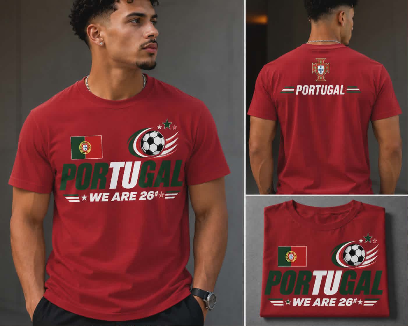 Portugal We Are 26™ Football Nation Premium T-Shirt