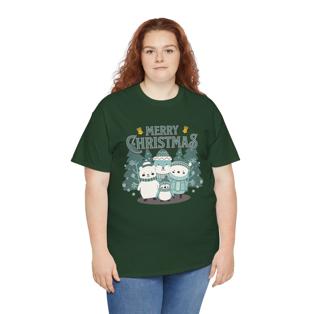Cute Polar Bear Christmas Shirt, Merry Christmas Graphic Tee, Cozy Winter Animals T-Shirt, Penguin Holiday Gift