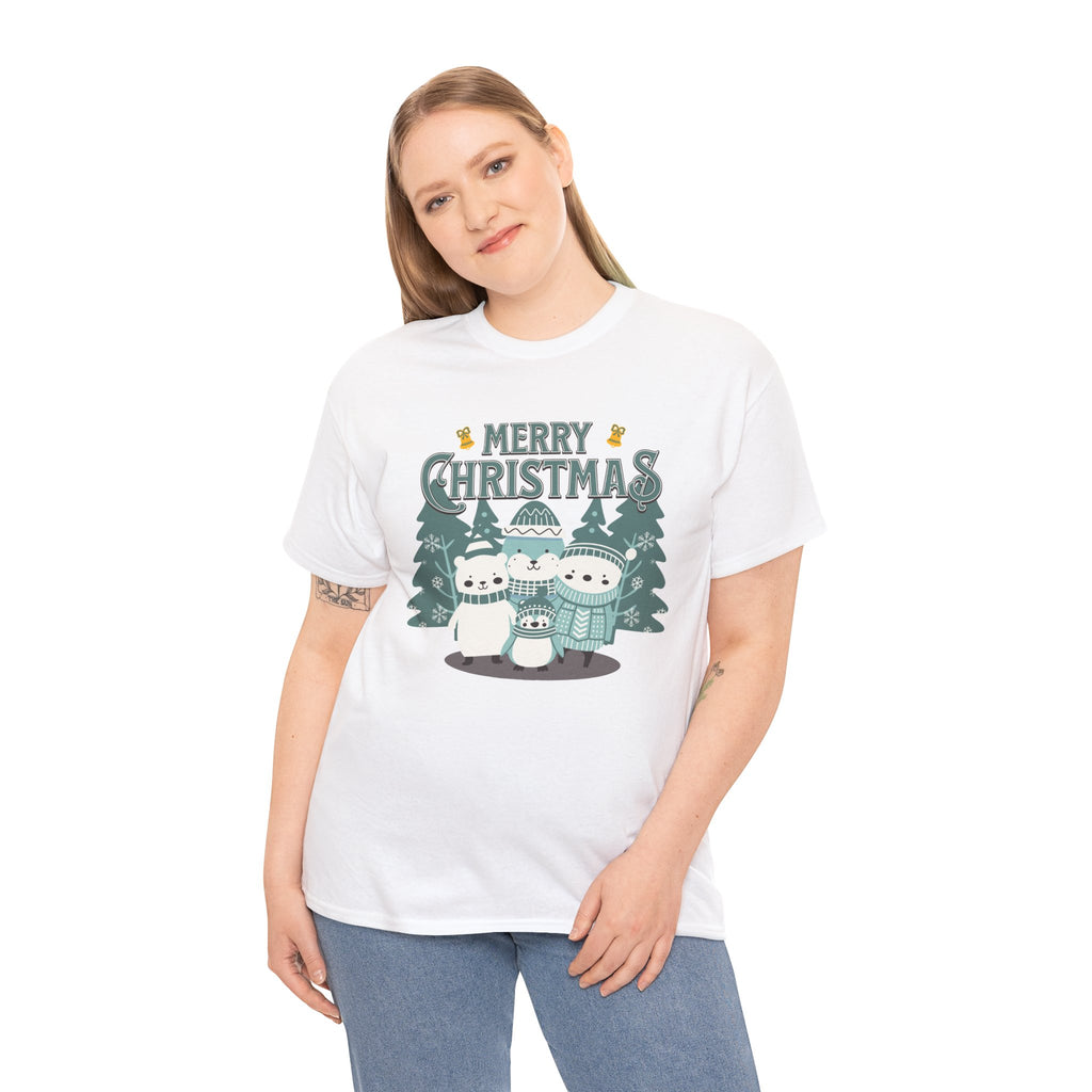 Cute Polar Bear Christmas Shirt, Merry Christmas Graphic Tee, Cozy Winter Animals T-Shirt, Penguin Holiday Gift