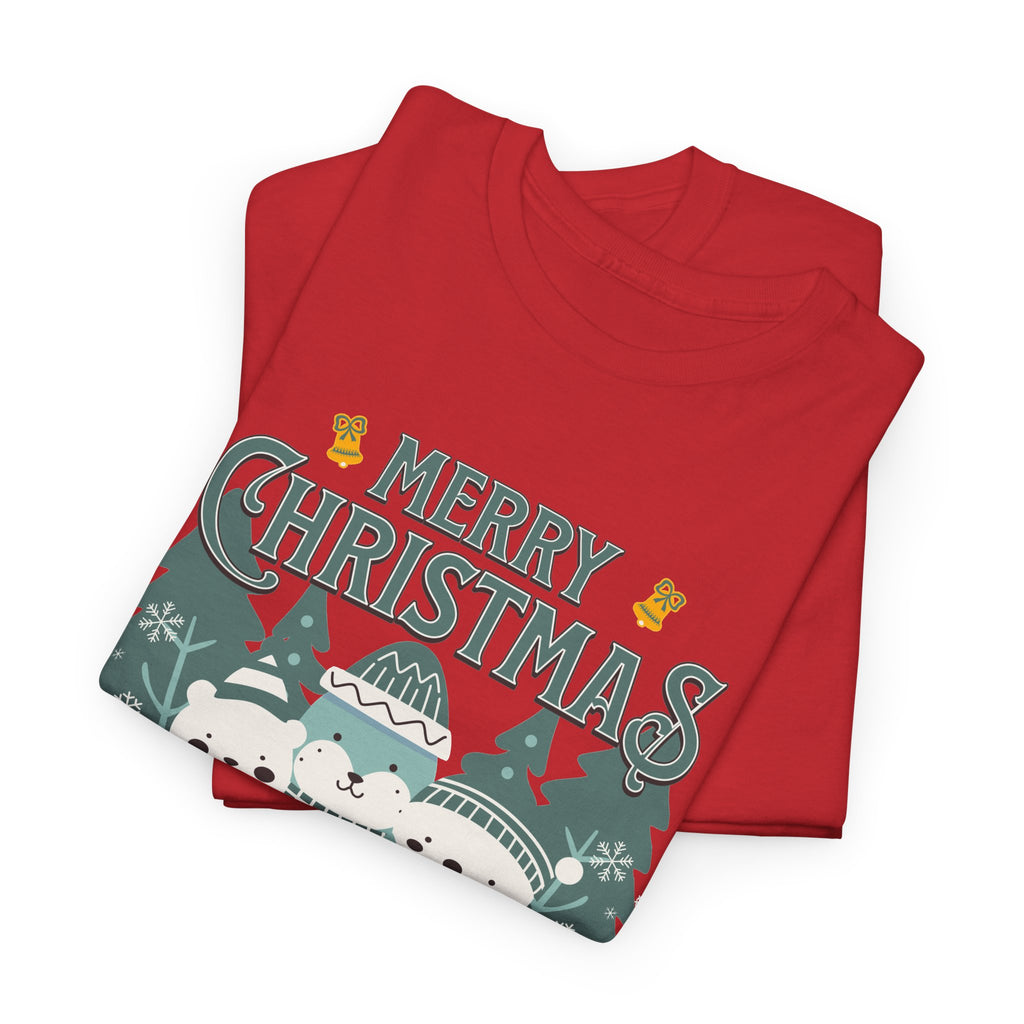 Cute Polar Bear Christmas Shirt, Merry Christmas Graphic Tee, Cozy Winter Animals T-Shirt, Penguin Holiday Gift