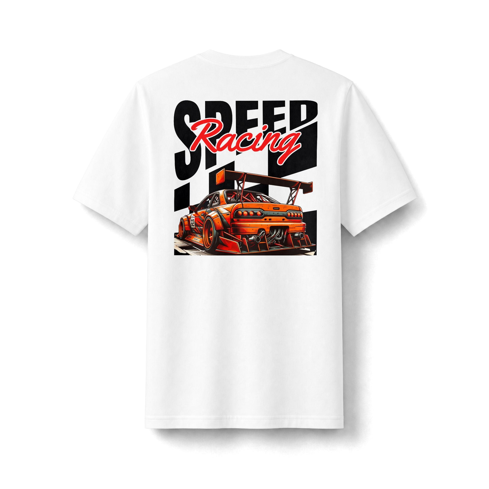 Racing Speed Graphic Tee — Vintage Drift Car Short-Sleeve Shirt