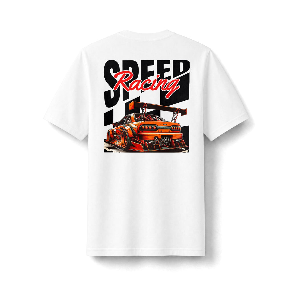 Racing Speed Graphic Tee — Vintage Drift Car Short-Sleeve Shirt