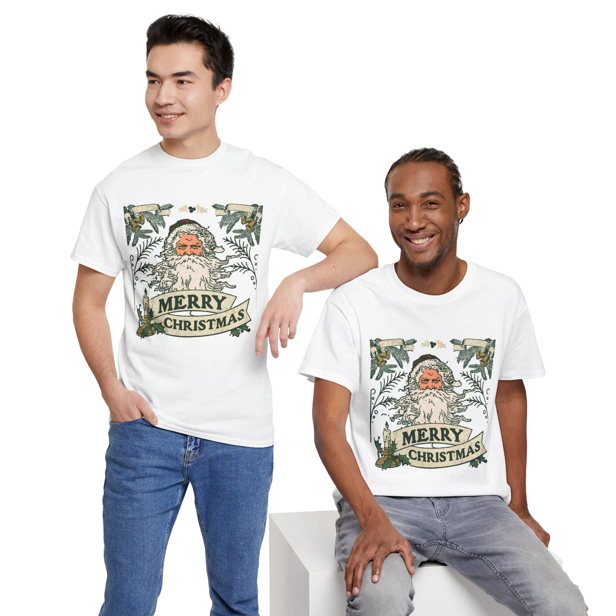 Vintage Santa Christmas Shirt, Retro Merry Christmas Tee, Old Fashioned Santa Graphic T-Shirt, Nostalgic Holiday Gift