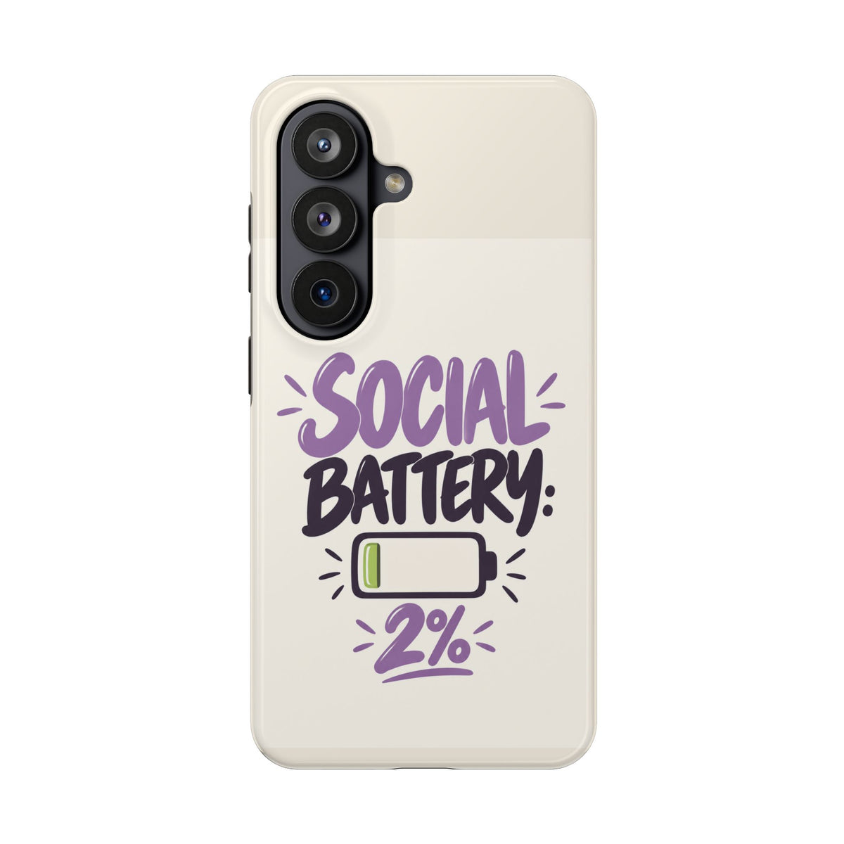 Social Battery: 2% — Funny Introvert Tough Phone Case