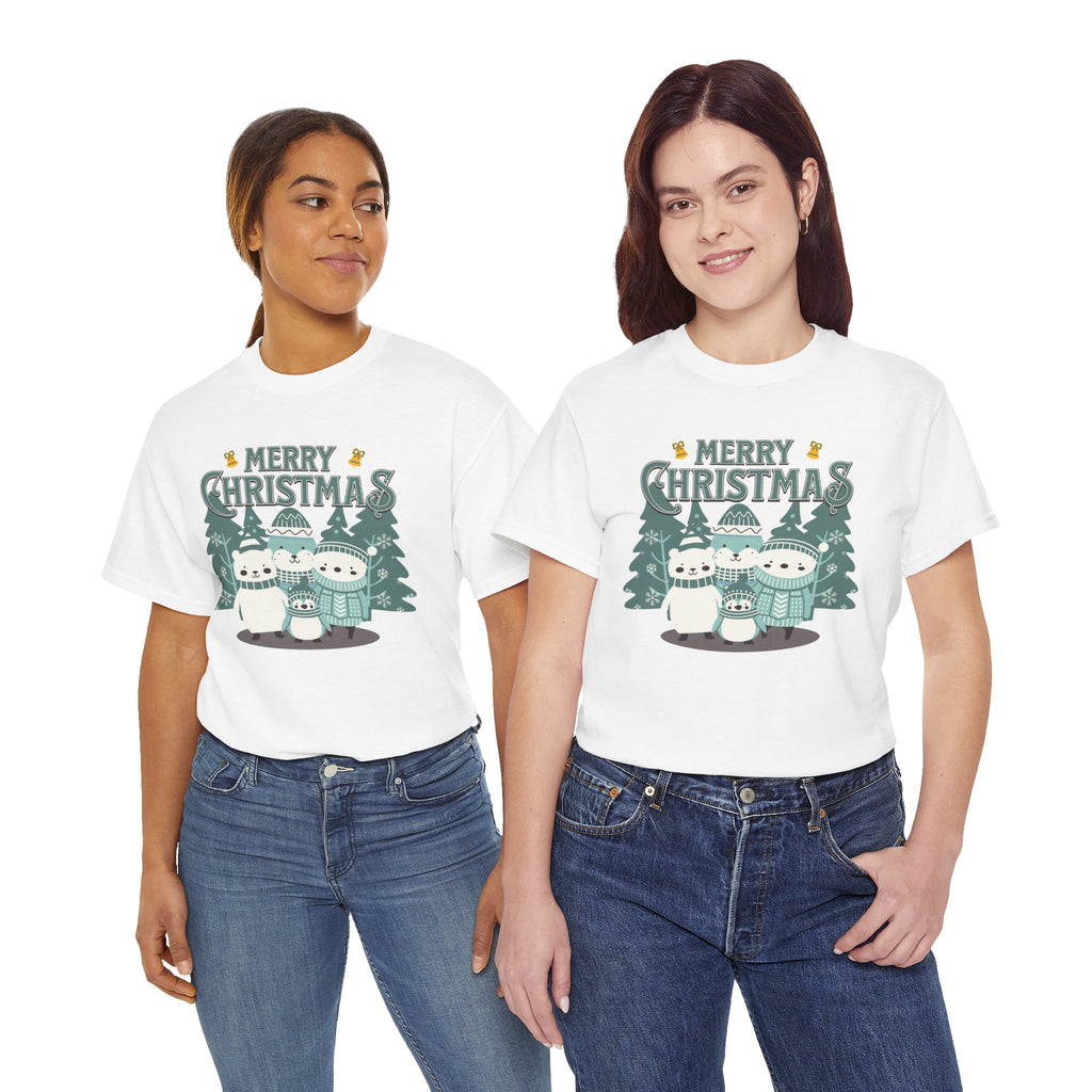Cute Polar Bear Christmas Shirt, Merry Christmas Graphic Tee, Cozy Winter Animals T-Shirt, Penguin Holiday Gift