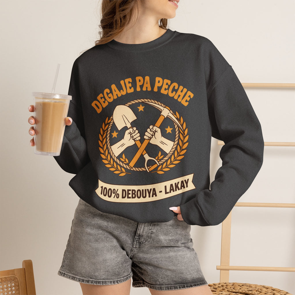 Degaje Pa Peche – Haitian Creole Motivational Graphic T-Shirt | SONHCO
